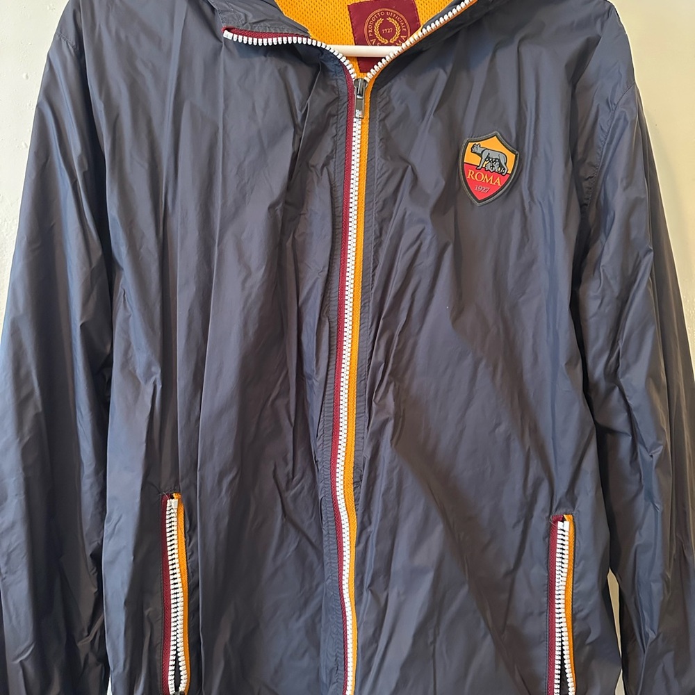 AS Roma Navy Rain Jacket with Logo